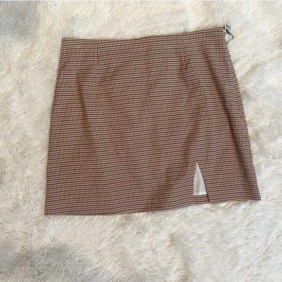 1.STATE  Ginger Plaid Mini Skirt - Sz. 12 (NWT) - Picture 1 of 5